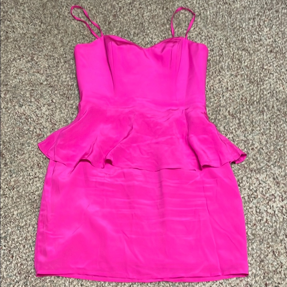 Pink Peplum min Dress with boned top